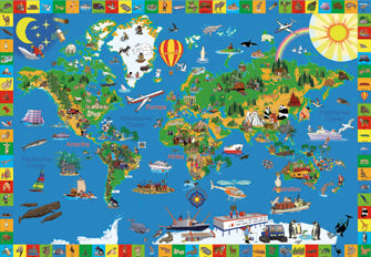 Carte du monde enfant 3 à 5 ans — Griffon