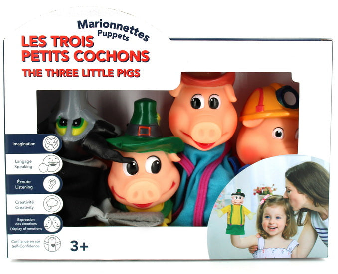 Ensemble marionnettes 3 petits cochons