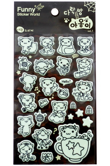 Gommettes phosphorescentes Chats