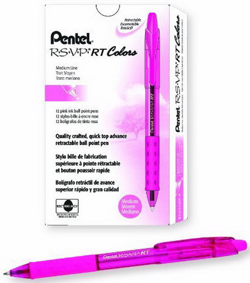 Stylo à bille rétractable R.S.V.P Rose