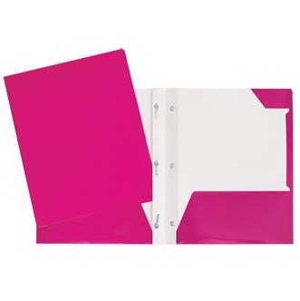 Duo tang avec pochette rose