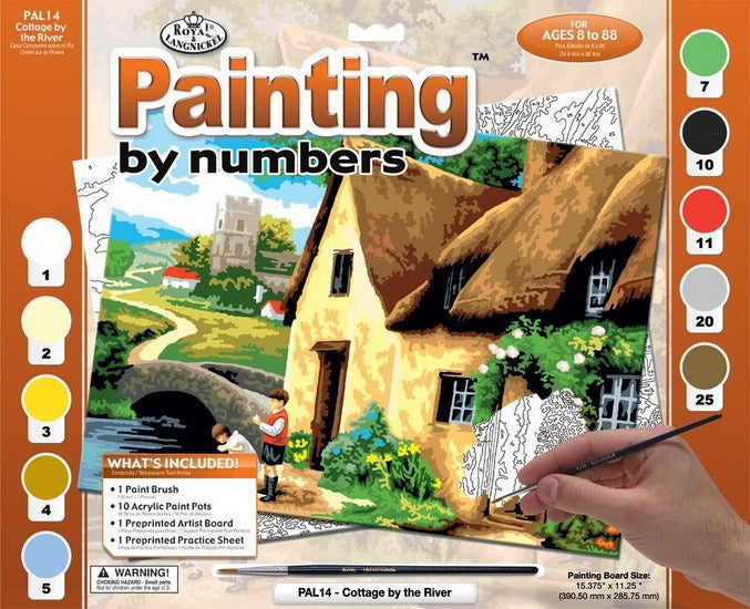Peinture à numéros Chaumière au bord de la rivière