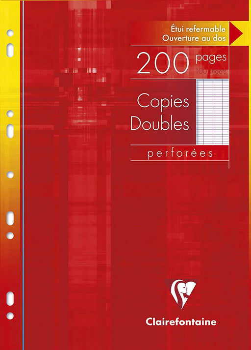 Feuilles mobiles copies doubles perforées séyès 21x27.9cm 200p