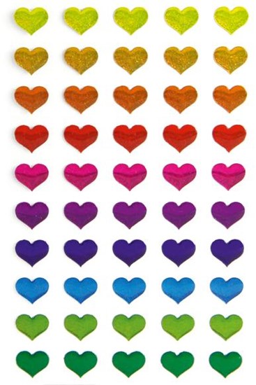 Autocollants coeurs arc-en-ciel