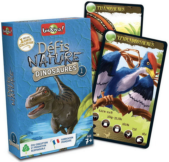 Cartes Défis Nature: Dinosaures 1 Bleu