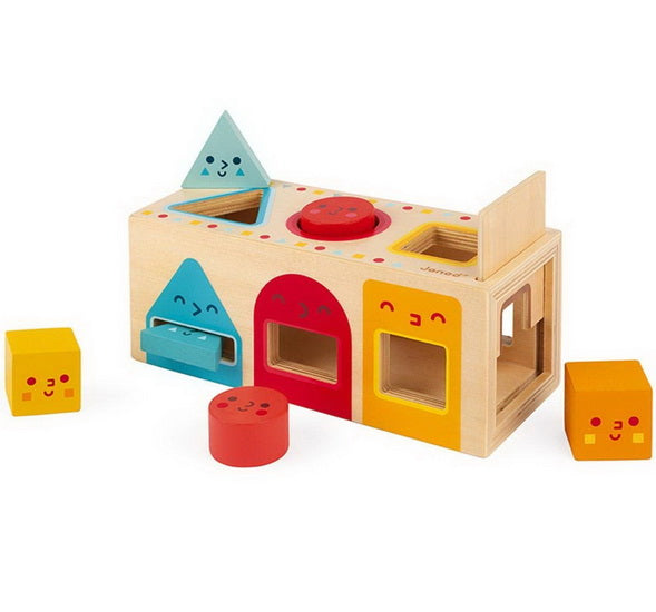 Boîte en bois formes géométriques