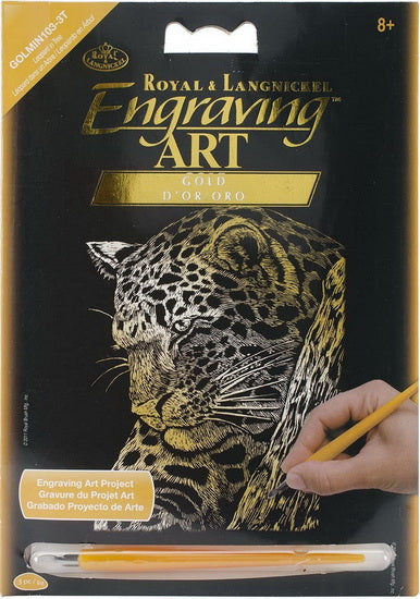 Mini gravure feuille dorée léopard