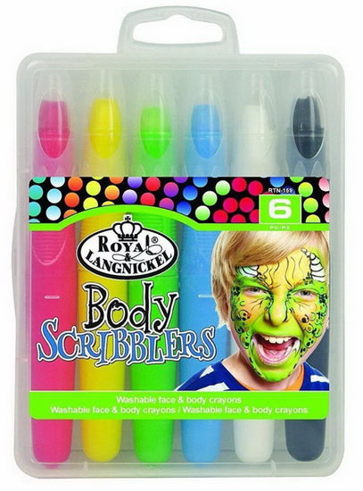 Ens. 6 crayons lavables pour visage et corps