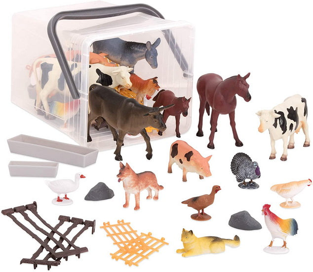 Animaux de la ferme dans un seau