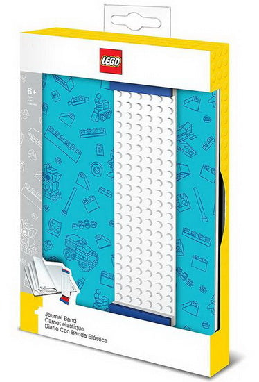 Journal ligné Lego bleu avec marque page