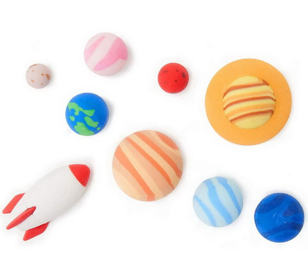 Ens. de 9 gommes à effacer Système solaire