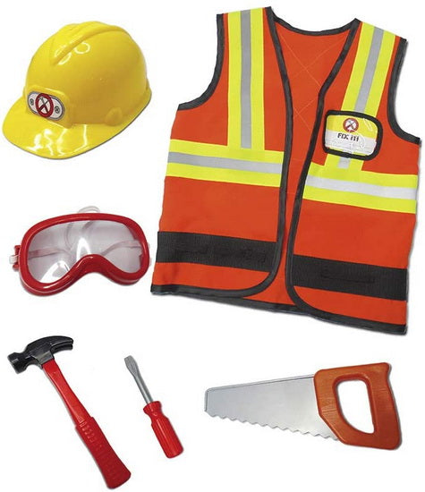 Costume de construction 7 accessoires 5-6 ans