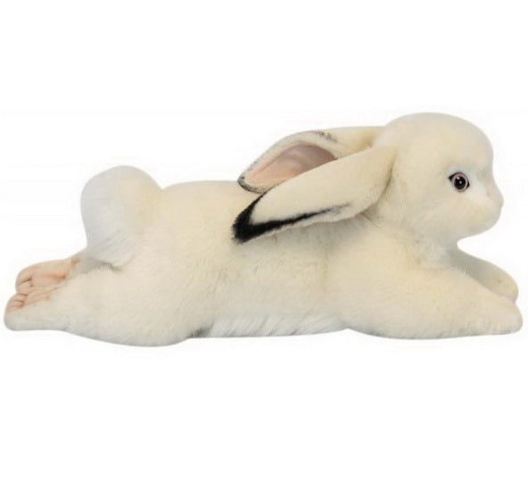 Peluche lapin blanc couché 40cm