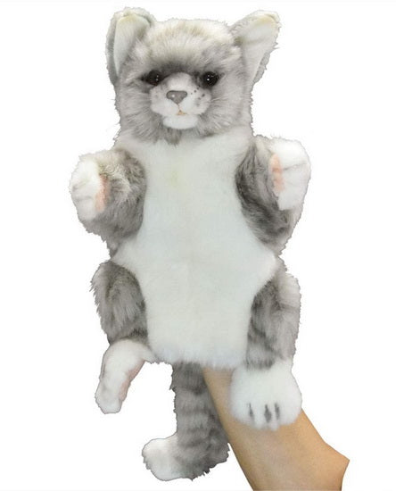 Marionnette chat gris 30cm