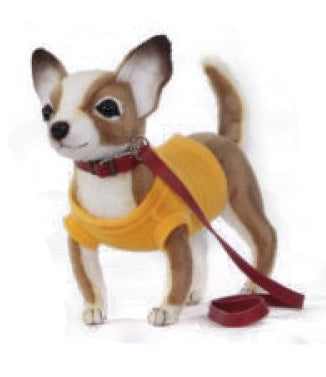 Peluche Chihuahua gilet jaune 22cm
