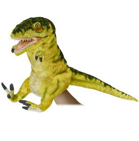 Marionnette T-Rex vert et jaune 50cm