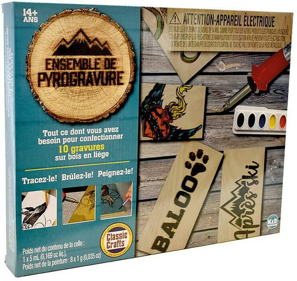 Ensemble de pyrogravure