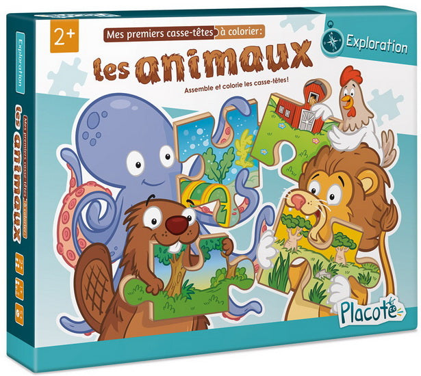Mes premiers casse-têtes à colorier : les animaux
