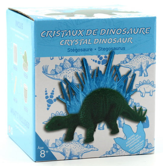 Ens. de croissance cristaux Dinosaure bleu