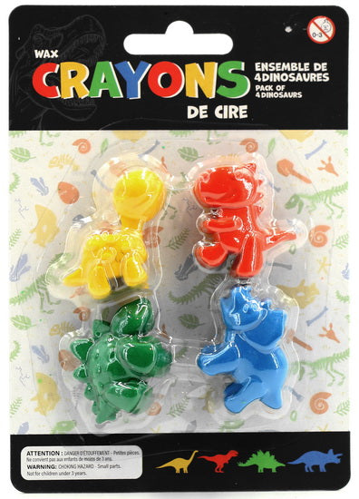 Ens. 4 crayons de cire Dinosaure