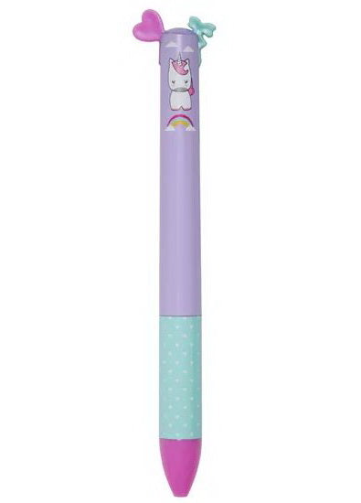 Stylo deux couleurs Click clack Licorne