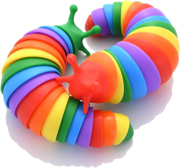 Limace fidget arc-en-ciel 19cm