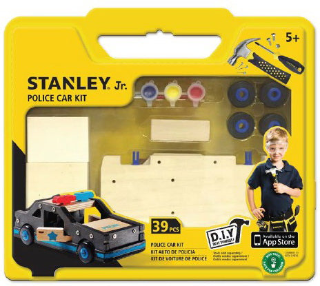 Ensemble construction en bois voiture de police