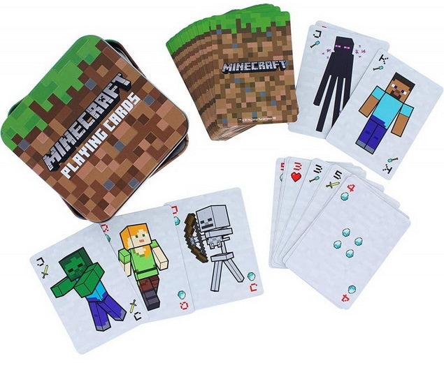 Jeu de cartes Minecraft avec boitier de métal