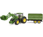 John Deere tracteur 7R 350 avec chargeur frontal et remorque