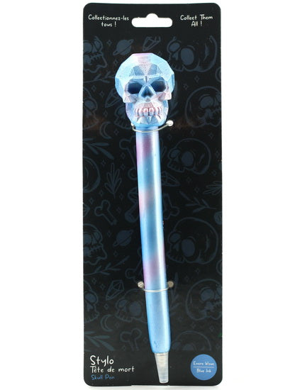 Stylo Tête de mort bleu