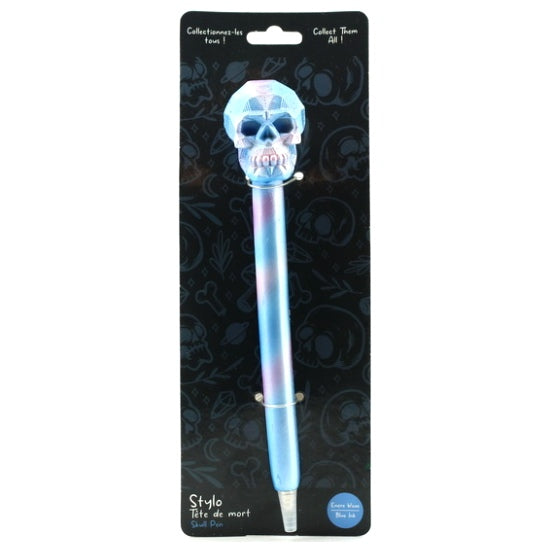 Stylo Tête de mort bleu