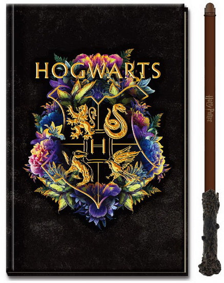 Cahier de notes Poudlard et baguette stylo