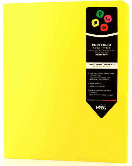 Portfolio 2 pochettes jaune