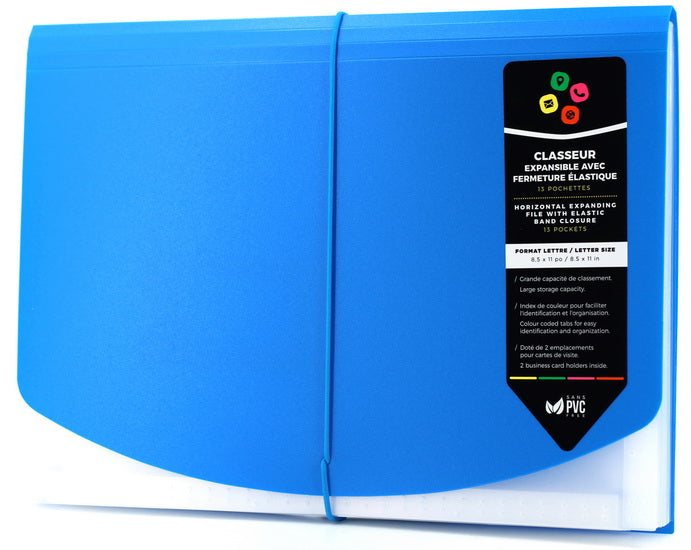 Classeur 13 pochettes bleu