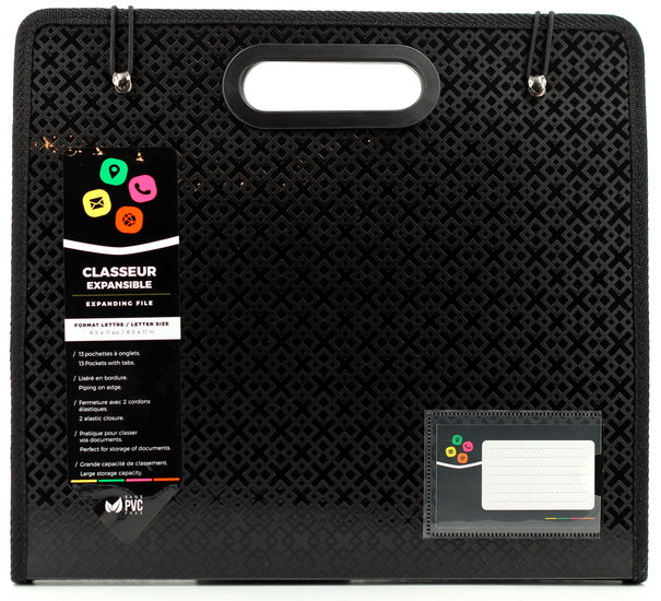 Classeur avec poignée 13 pochettes noir