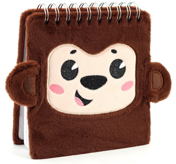 Carnet spirale ligné peluche Singe 160p