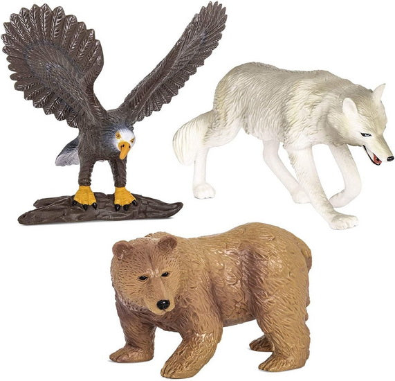 Ensemble figurine loup, ours et aigle
