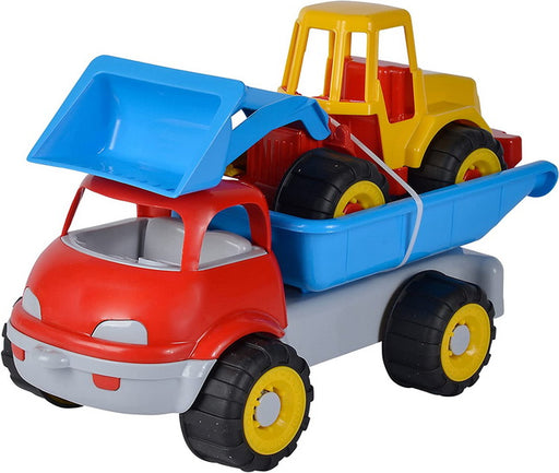 Camion benne et pelle mécanique