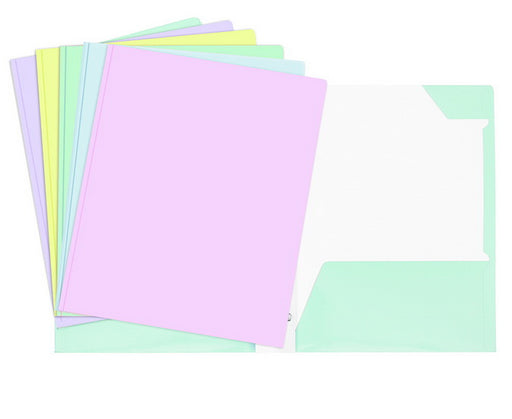 Duo-tang carton laminé avec pochettes Pastel 5AS