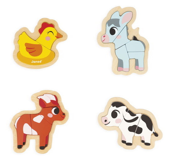 4 casse-tête évolutifs Ferme