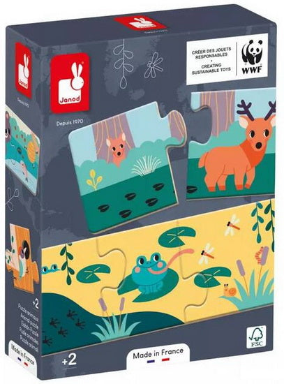 Ensemble 10 casse-tête de 3 mcx Empreintes d'animaux