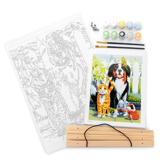 Peinture à numéro sur canvas Animaux Familliers