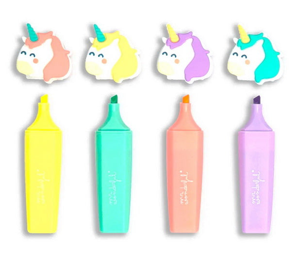 Ens. de 4 surligneurs licornes