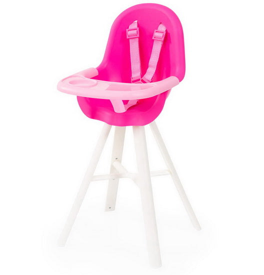 Chaise haute en plastique rose