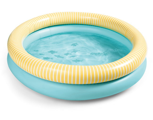 Piscine moyenne bleu et jaune
