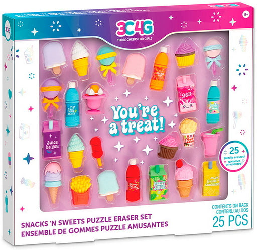 Ens. de gommes à effacer puzzle 25 pcs