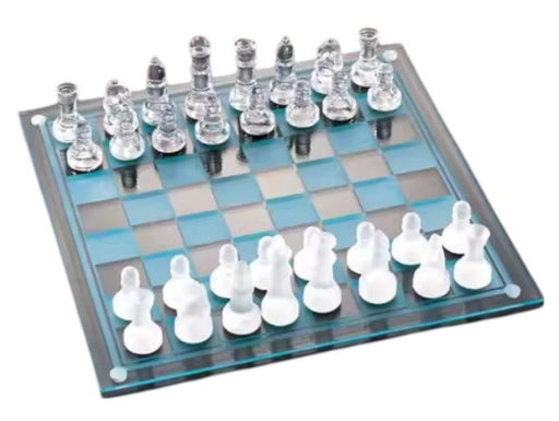 Jeu d'échecs en verre