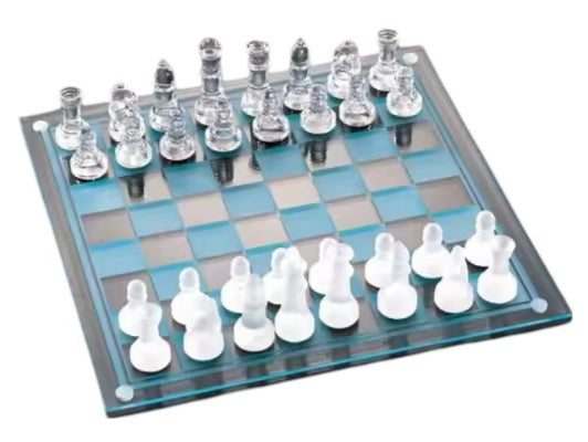 Jeu d'échecs en verre