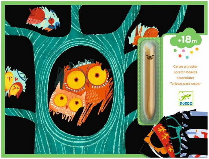 Carte à gratter Animaux à découvrir