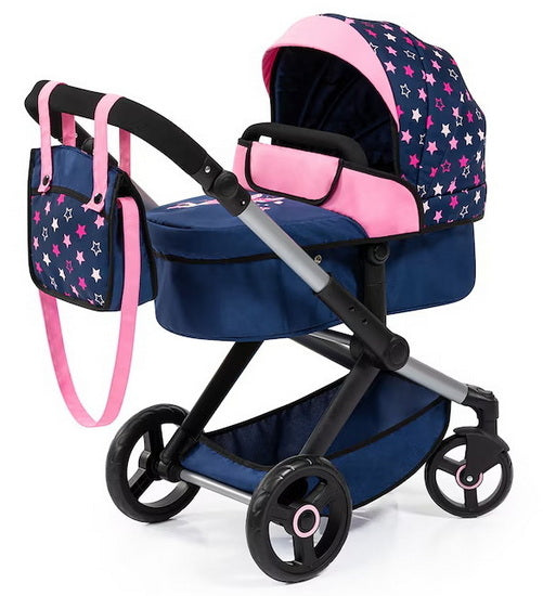 Poussette pour poupée motif étoiles